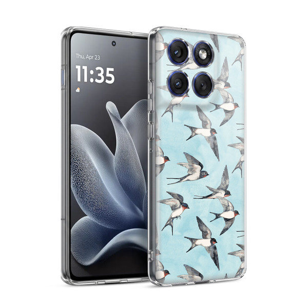 Micklyn Le Feuvre Patterns Swallow Flight Soft Gel Case for Motorola Edge 70