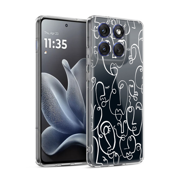 Ninola Freeform Patterns Faces Lineart Soft Gel Case for Motorola Edge 70
