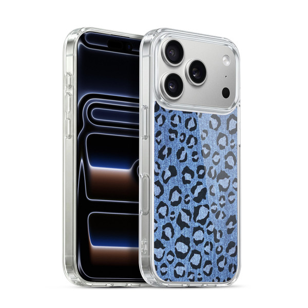 Head Case Designs Printed Denim Leopard Soft Gel Case for Apple iPhone 17 Pro