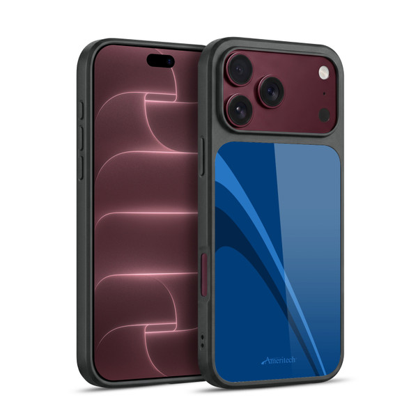 Ameritech Graphics Blue Mono Lines Gel Armour Case For Apple iPhone 18 Pro Max