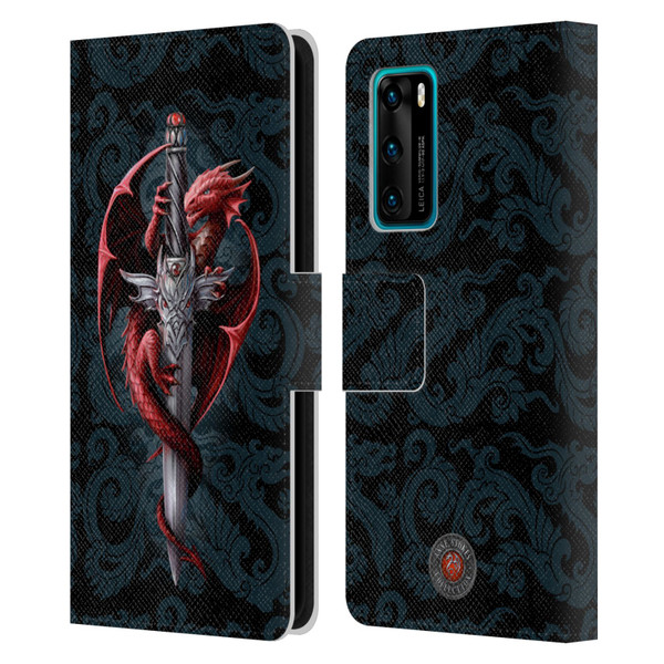 Anne Stokes Dragons Dagger Leather Book Wallet Case Cover For Huawei P40 5G