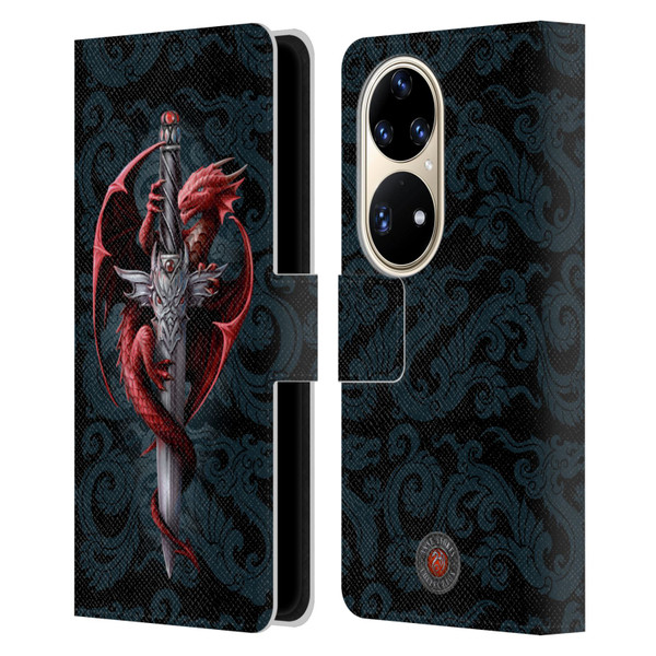 Anne Stokes Dragons Dagger Leather Book Wallet Case Cover For Huawei P50 Pro