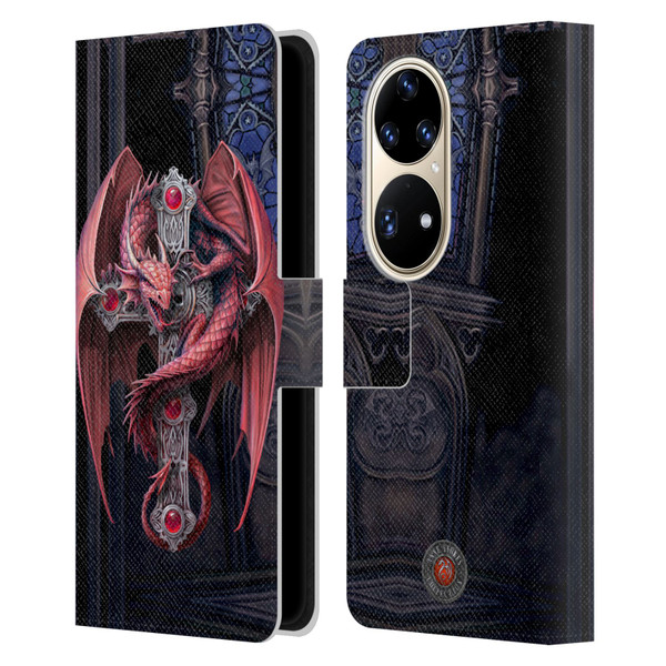 Anne Stokes Dragons Gothic Guardians Leather Book Wallet Case Cover For Huawei P50 Pro