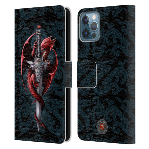 Anne Stokes Dragons Dagger Leather Book Wallet Case Cover For Apple iPhone 12 / iPhone 12 Pro