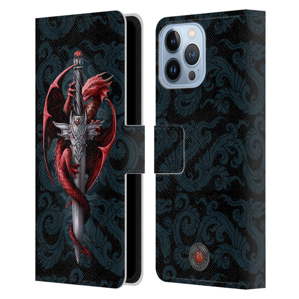 Anne Stokes Dragons Dagger Leather Book Wallet Case Cover For Apple iPhone 13 Pro Max