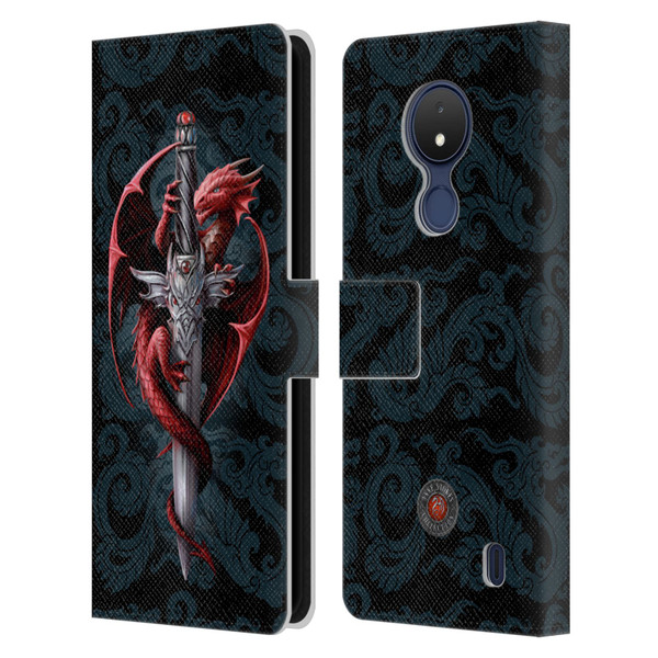 Anne Stokes Dragons Dagger Leather Book Wallet Case Cover For Nokia C21