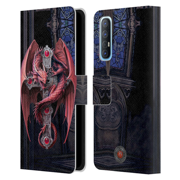 Anne Stokes Dragons Gothic Guardians Leather Book Wallet Case Cover For OPPO Find X2 Neo 5G