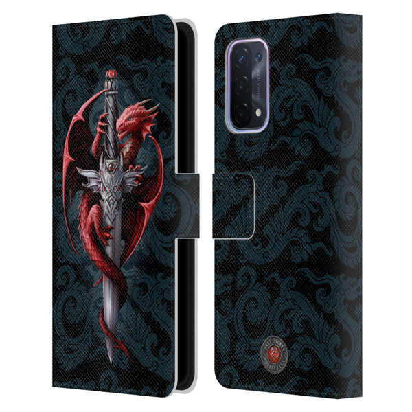 Anne Stokes Dragons Dagger Leather Book Wallet Case Cover For OPPO A54 5G