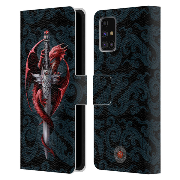 Anne Stokes Dragons Dagger Leather Book Wallet Case Cover For Samsung Galaxy M31s (2020)