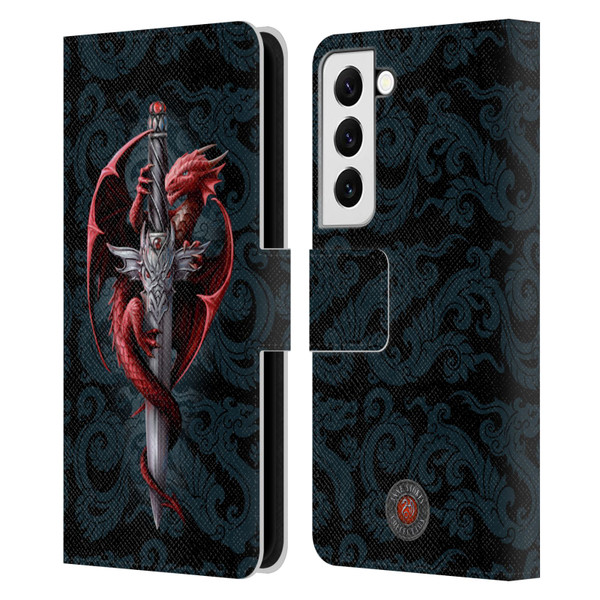 Anne Stokes Dragons Dagger Leather Book Wallet Case Cover For Samsung Galaxy S22 5G