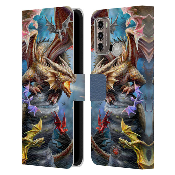 Anne Stokes Dragons 4 Clan Leather Book Wallet Case Cover For Motorola Moto G60 / Moto G40 Fusion