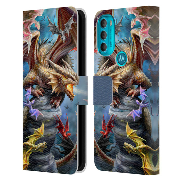 Anne Stokes Dragons 4 Clan Leather Book Wallet Case Cover For Motorola Moto G71 5G