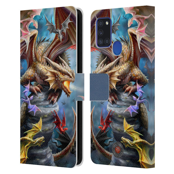 Anne Stokes Dragons 4 Clan Leather Book Wallet Case Cover For Samsung Galaxy A21s (2020)