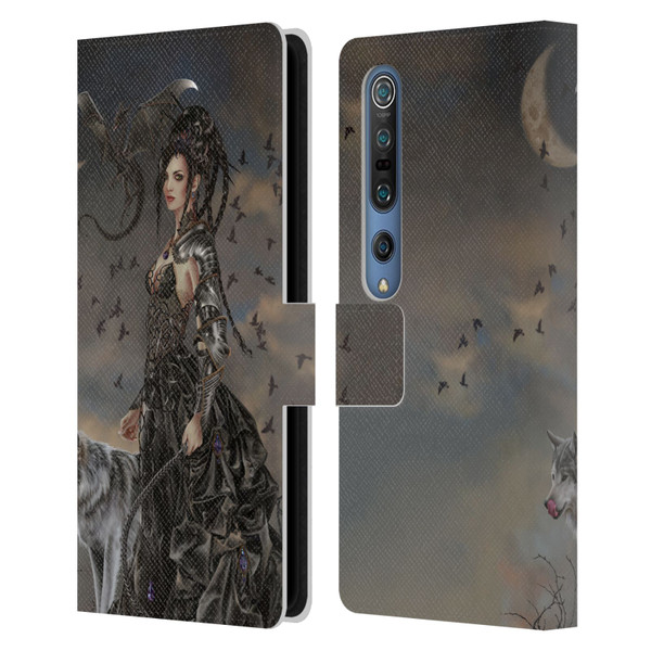 Nene Thomas Crescents Gothic Fairy Woman With Wolf Leather Book Wallet Case Cover For Xiaomi Mi 10 5G / Mi 10 Pro 5G