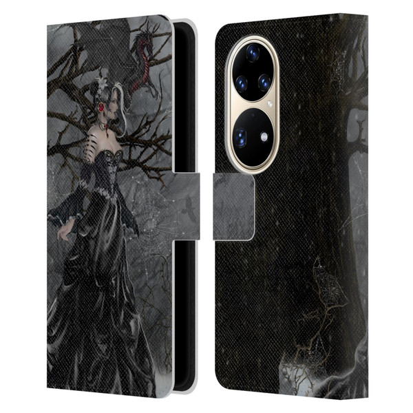Nene Thomas Deep Forest Queen Gothic Fairy With Dragon Leather Book Wallet Case Cover For Huawei P50 Pro