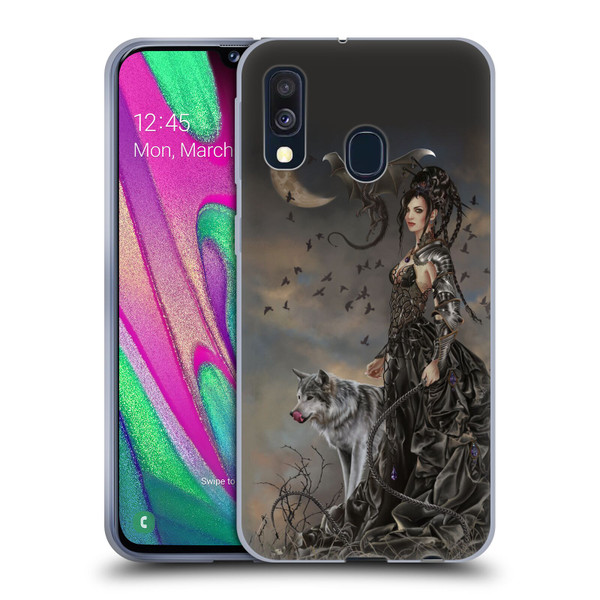 Nene Thomas Crescents Gothic Fairy Woman With Wolf Soft Gel Case for Samsung Galaxy A40 (2019)