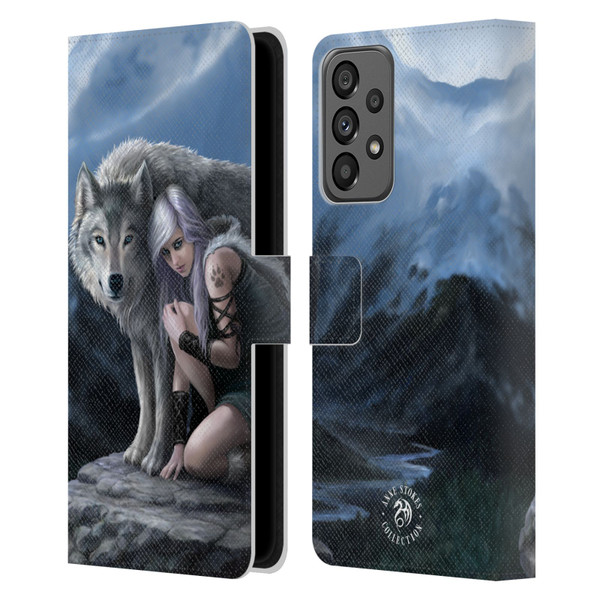 Anne Stokes Wolves Protector Leather Book Wallet Case Cover For Samsung Galaxy A73 5G (2022)