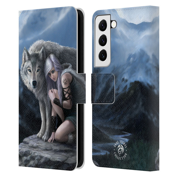 Anne Stokes Wolves Protector Leather Book Wallet Case Cover For Samsung Galaxy S22 5G