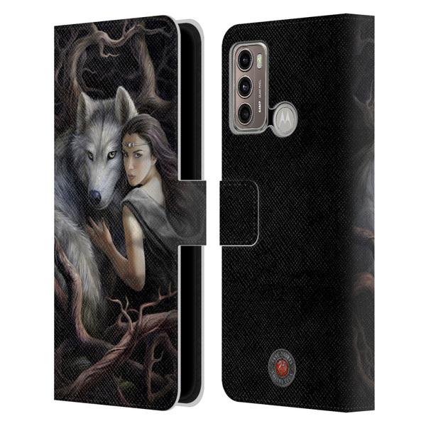 Anne Stokes Wolves 2 Soul Bond Leather Book Wallet Case Cover For Motorola Moto G60 / Moto G40 Fusion