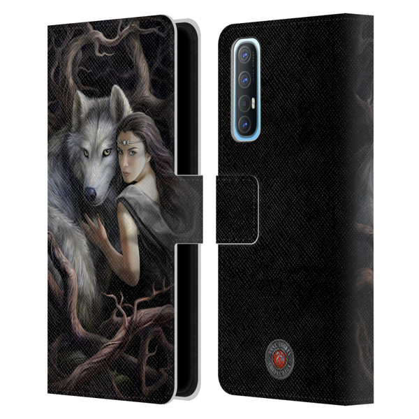 Anne Stokes Wolves 2 Soul Bond Leather Book Wallet Case Cover For OPPO Find X2 Neo 5G