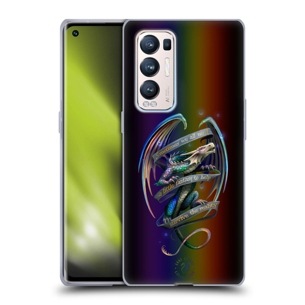 Anne Stokes Dragon Fantasy Survive The Reality Soft Gel Case for OPPO Find X3 Neo / Reno5 Pro+ 5G