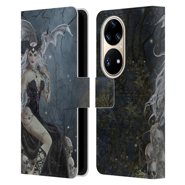 Nene Thomas Gothic Mad Queen Of Skulls Dragon Leather Book Wallet Case Cover For Huawei P50 Pro