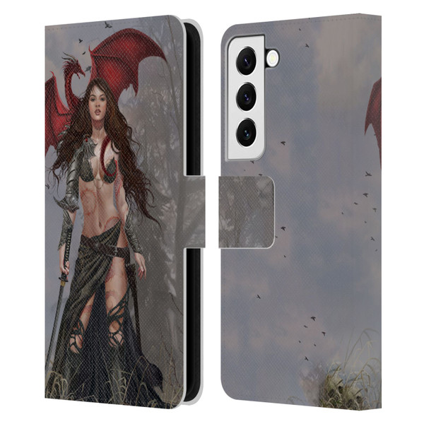 Nene Thomas Gothic Dragon Witch Warrior Sword Leather Book Wallet Case Cover For Samsung Galaxy S22 5G