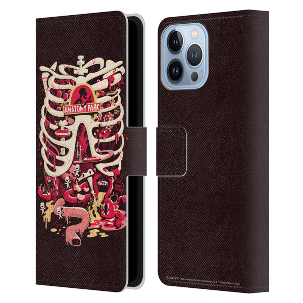 Rick And Morty Season 1 & 2 Graphics Anatomy Park Leather Book Wallet Case Cover For Apple iPhone 13 Pro Max