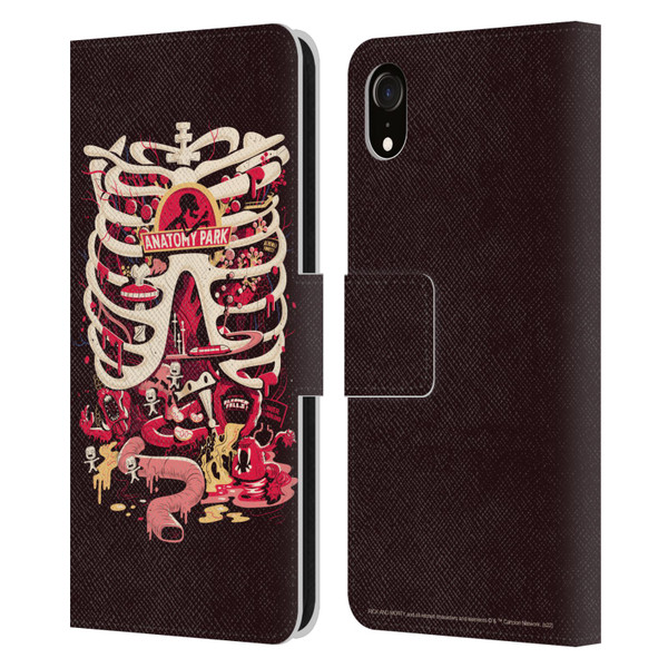 Rick And Morty Season 1 & 2 Graphics Anatomy Park Leather Book Wallet Case Cover For Apple iPhone XR