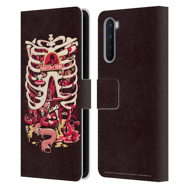 Rick And Morty Season 1 & 2 Graphics Anatomy Park Leather Book Wallet Case Cover For OnePlus Nord 5G
