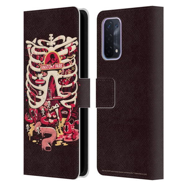 Rick And Morty Season 1 & 2 Graphics Anatomy Park Leather Book Wallet Case Cover For OPPO A54 5G