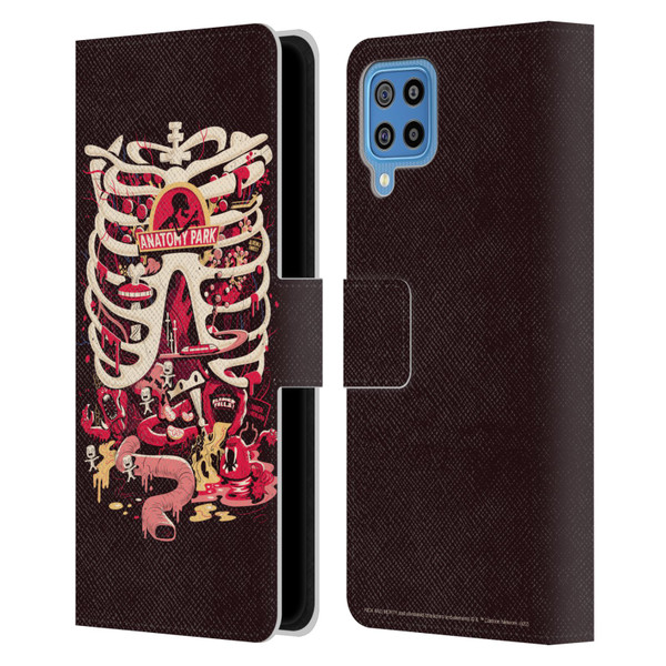 Rick And Morty Season 1 & 2 Graphics Anatomy Park Leather Book Wallet Case Cover For Samsung Galaxy F22 (2021)