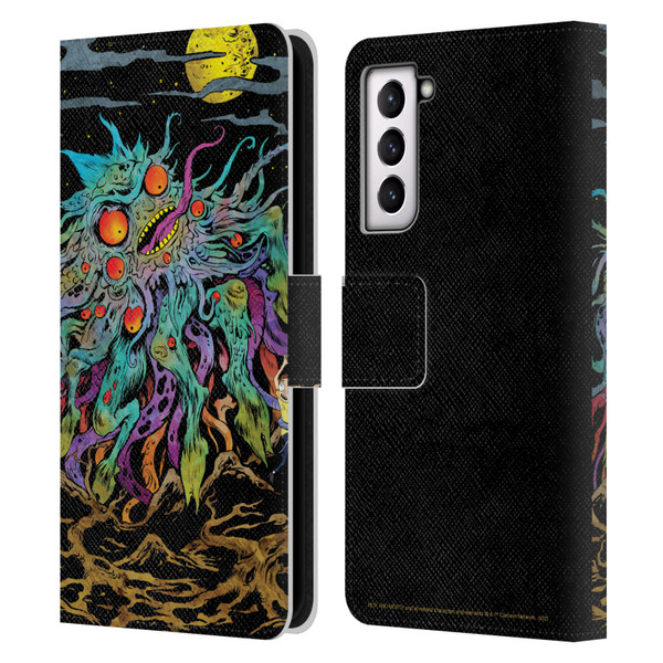 Rick And Morty Season 1 & 2 Graphics The Dunrick Horror Leather Book Wallet Case Cover For Samsung Galaxy S21 5G