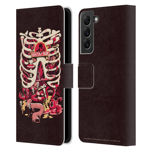 Rick And Morty Season 1 & 2 Graphics Anatomy Park Leather Book Wallet Case Cover For Samsung Galaxy S22+ 5G