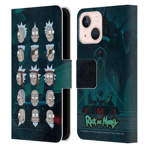Rick And Morty Season 3 Character Art Seal Team Ricks Leather Book Wallet Case Cover For Apple iPhone 13 Mini