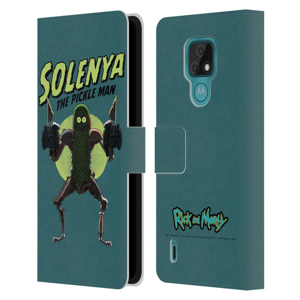 Rick And Morty Season 3 Character Art Pickle Rick Leather Book Wallet Case Cover For Motorola Moto E7