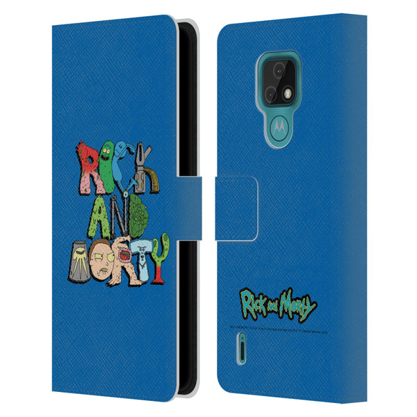 Rick And Morty Season 3 Character Art Typography Leather Book Wallet Case Cover For Motorola Moto E7