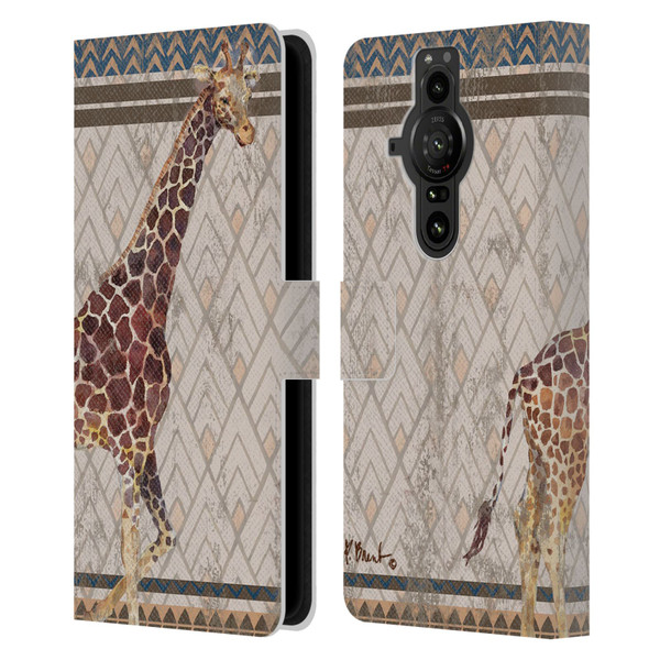 Paul Brent Animals Tribal Giraffe Leather Book Wallet Case Cover For Sony Xperia Pro-I