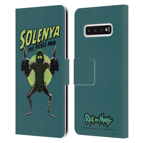 Rick And Morty Season 3 Character Art Pickle Rick Leather Book Wallet Case Cover For Samsung Galaxy S10
