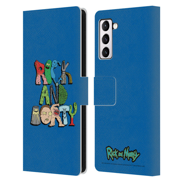 Rick And Morty Season 3 Character Art Typography Leather Book Wallet Case Cover For Samsung Galaxy S21+ 5G