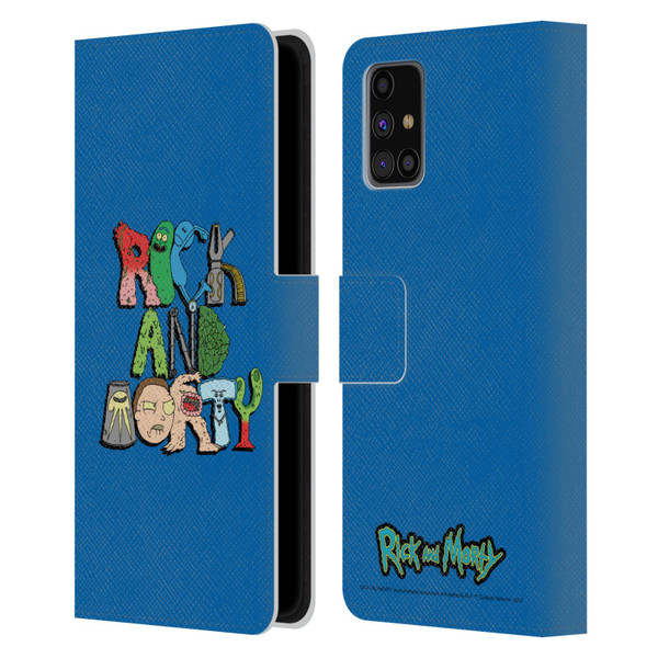 Rick And Morty Season 3 Character Art Typography Leather Book Wallet Case Cover For Samsung Galaxy M31s (2020)