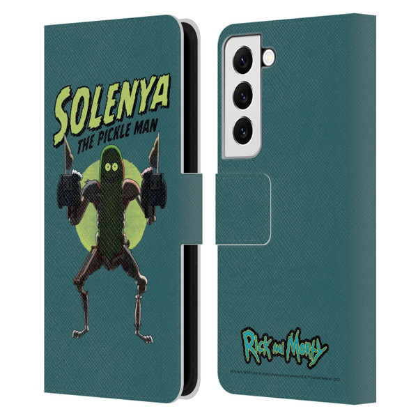 Rick And Morty Season 3 Character Art Pickle Rick Leather Book Wallet Case Cover For Samsung Galaxy S22 5G