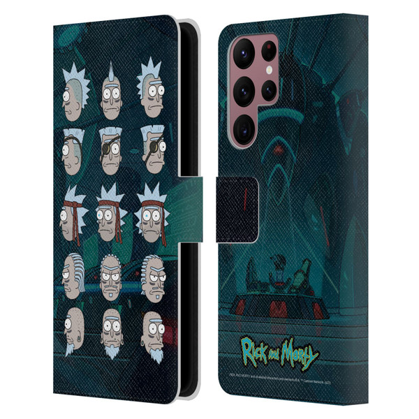 Rick And Morty Season 3 Character Art Seal Team Ricks Leather Book Wallet Case Cover For Samsung Galaxy S22 Ultra 5G