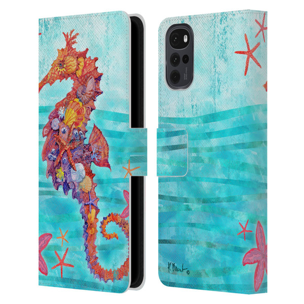 Paul Brent Coastal Seahorse Leather Book Wallet Case Cover For Motorola Moto G22
