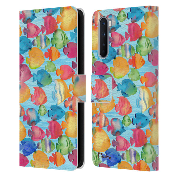Paul Brent Coastal Tropical Fish School Leather Book Wallet Case Cover For OnePlus Nord 5G