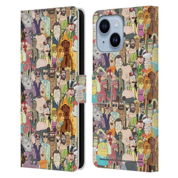 Rick And Morty Season 3 Graphics Interdimensional Space Cable Leather Book Wallet Case Cover For Apple iPhone 14 Plus