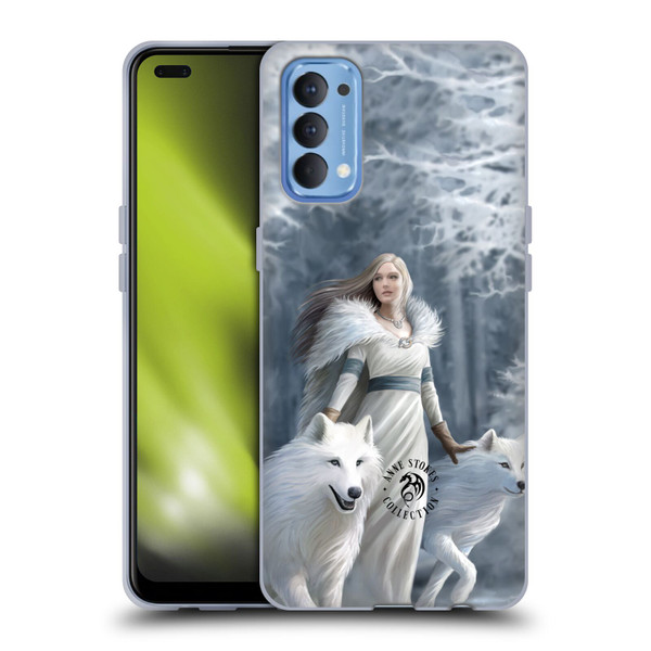 Anne Stokes Wolves Winter Guardians Soft Gel Case for OPPO Reno 4 5G