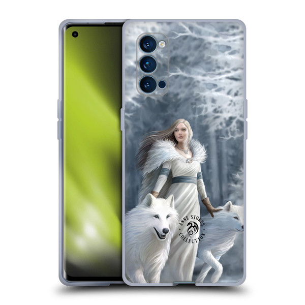 Anne Stokes Wolves Winter Guardians Soft Gel Case for OPPO Reno 4 Pro 5G