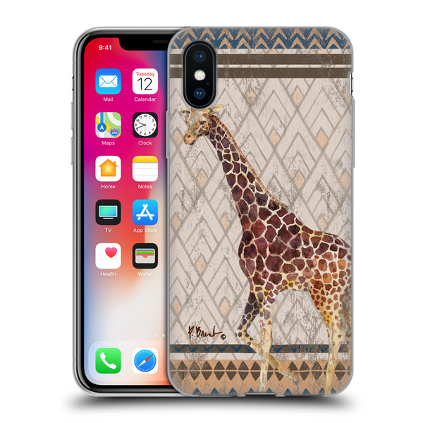 Paul Brent Animals Tribal Giraffe Soft Gel Case for Apple iPhone X / iPhone XS