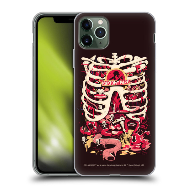 Rick And Morty Season 1 & 2 Graphics Anatomy Park Soft Gel Case for Apple iPhone 11 Pro Max